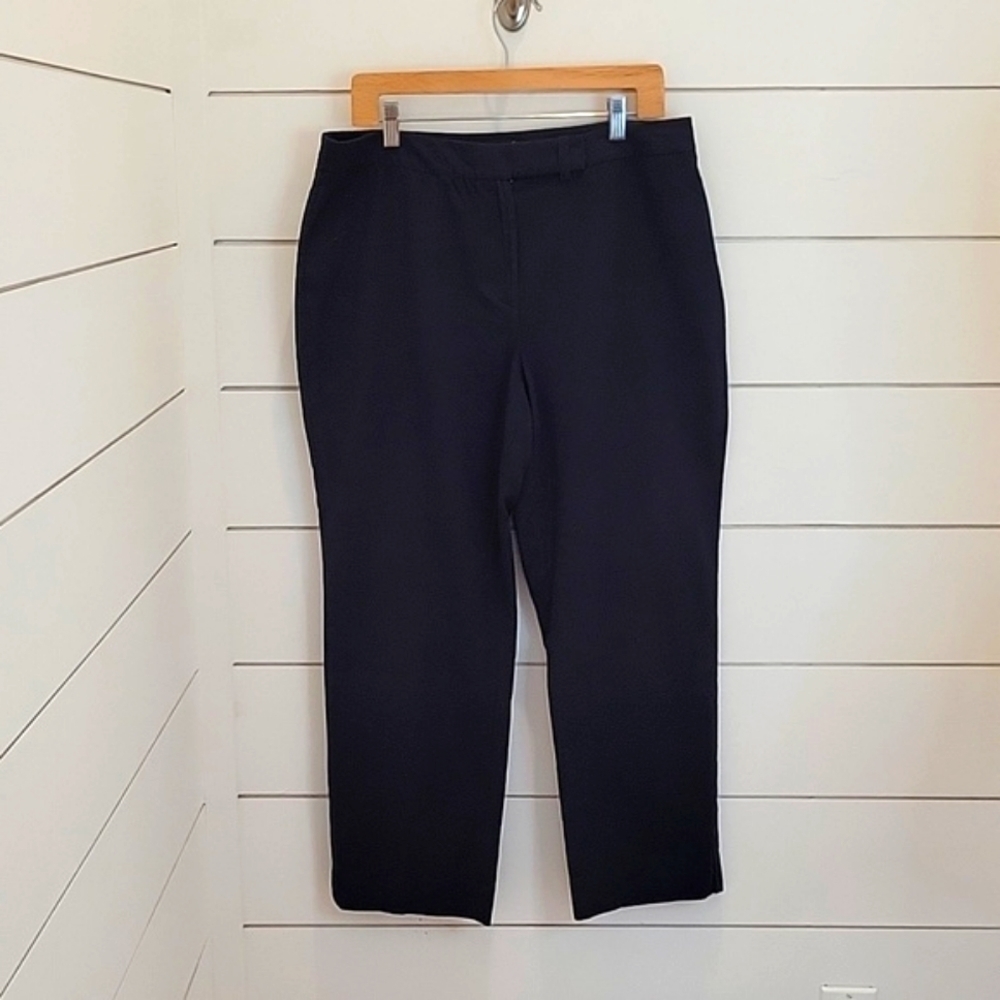 Jones New York Size 12 Stretch Blue Texture Cropped Pants